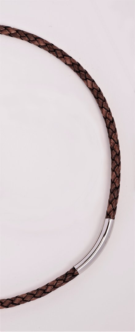 Armband, Leder/Stahl, 21,5 cm