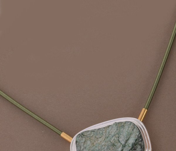 Edelstahlreif, grün, 43 cm