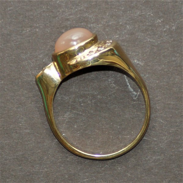 Ring, Mondstein, Diamant, GG 585
