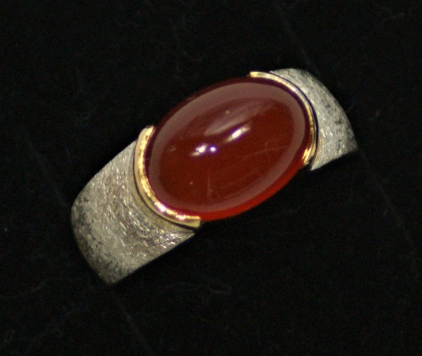 Ring, Karneol, Silber 925, vergoldet