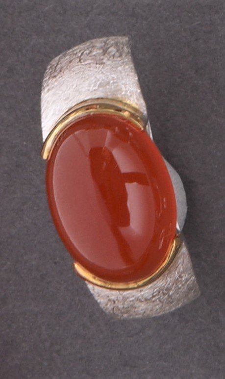 Ring, Karneol, Silber 925, vergoldet