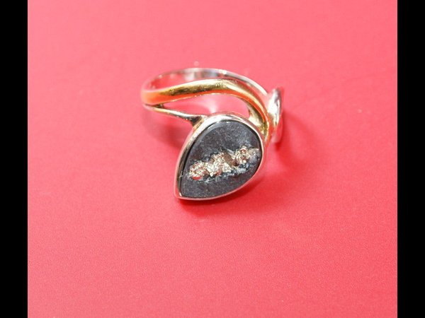 Ring, Schiefer, Silber 925, vergoldet