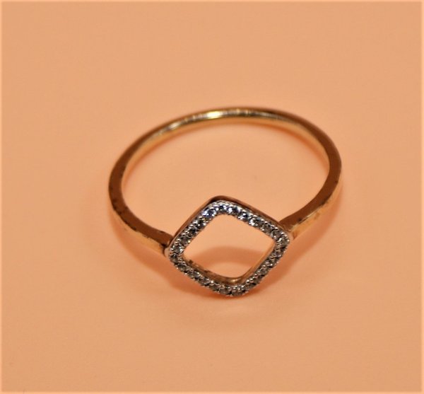 Ring, Silber 925, vergoldet, Zirkonia