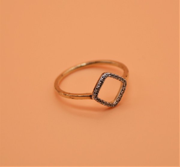 Ring, Silber 925, vergoldet, Zirkonia