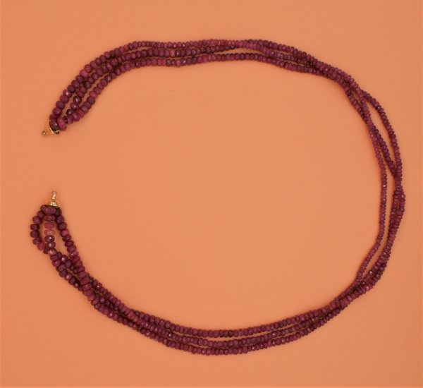Halskette, Rubin, 42 cm,