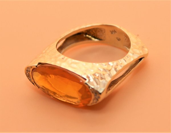 Ring, GG585, Feueropal, Brillant, 0,05 Cts